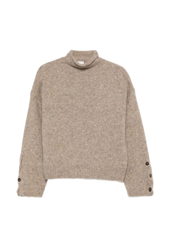 ALYSI Maglia con bottoni manica Brown