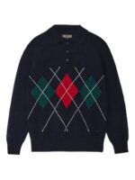 BARACUTA Maglia Polo Neck Argyle Blue