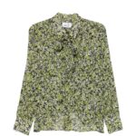 NIU Camicia fiorellino con fiocco Grey