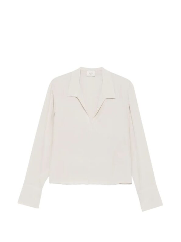 ALYSI Blusa seta con polso righe Grey