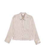 ALYSI Camicia rigata Brown