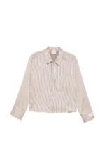 ALYSI Camicia rigata Brown