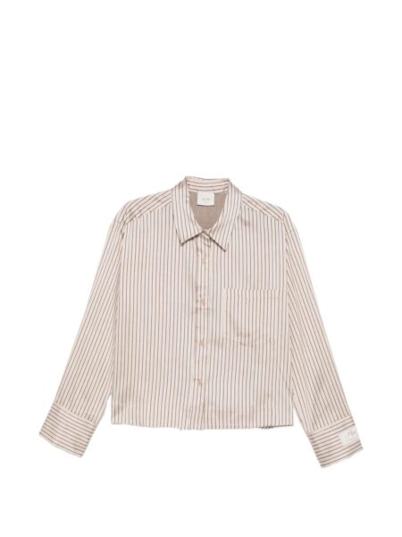ALYSI Camicia rigata Brown