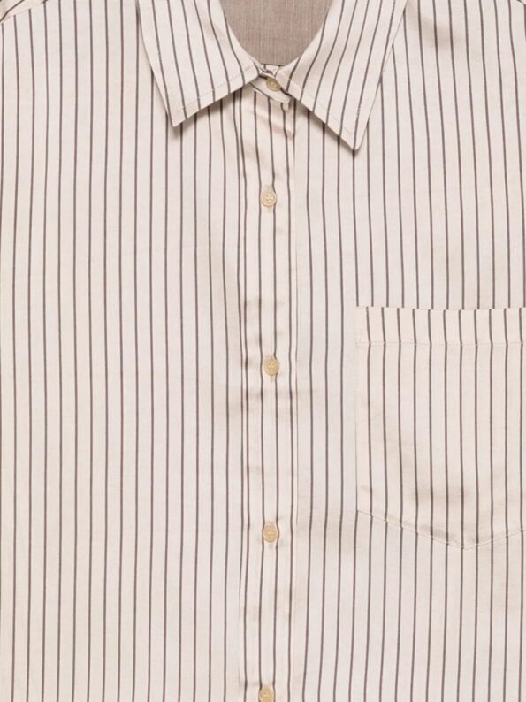 ALYSI Camicia rigata Brown