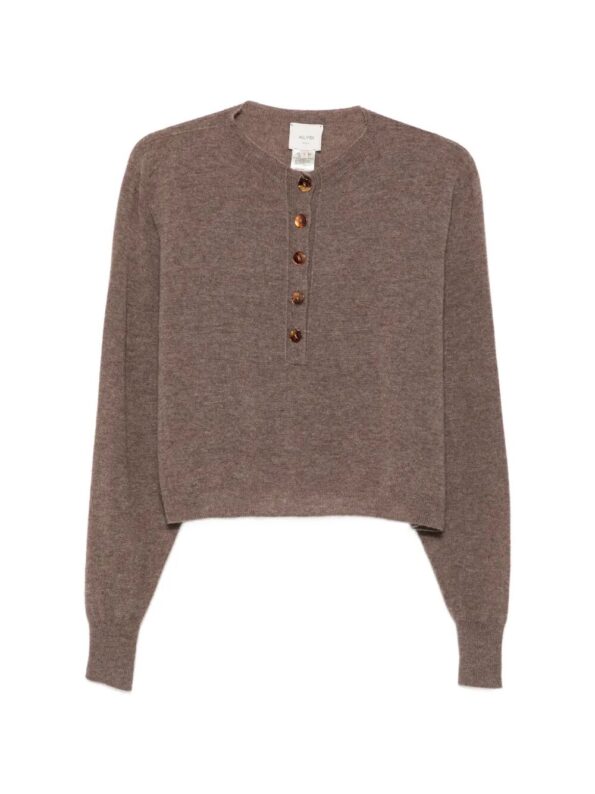 ALYSI Maglia con bottoni Brown