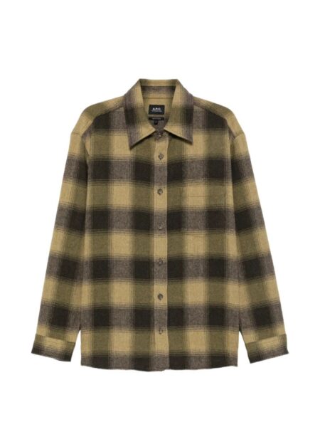 A.P.C. Overshirt quadri Brown