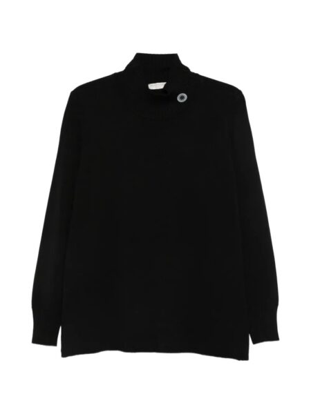 INTRECCI Dolcevita viscosa con bottone Black