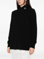 INTRECCI Dolcevita viscosa con bottone Black