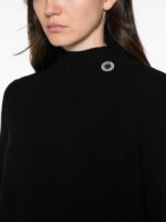 INTRECCI Dolcevita viscosa con bottone Black