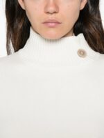 INTRECCI Dolcevita viscosa con bottone White