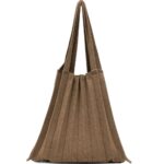 PLEATSMAMA Borsa pieghe Brown