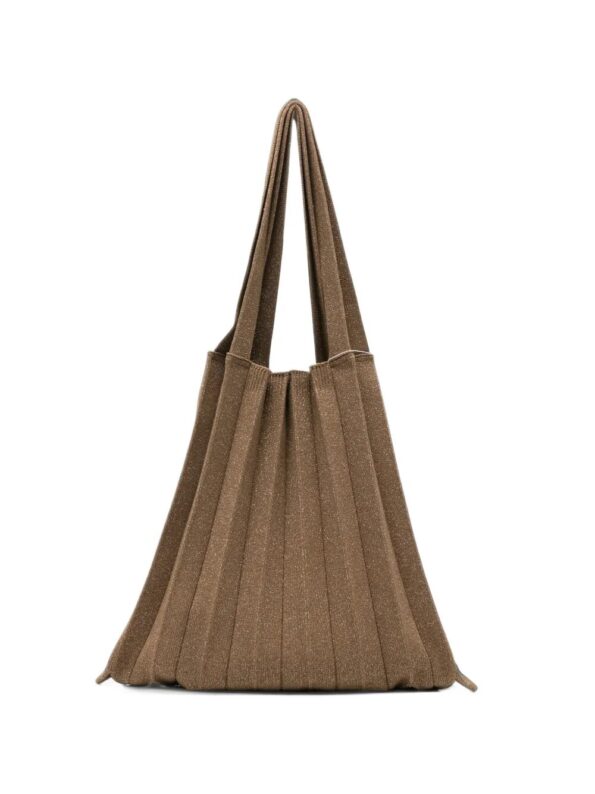 PLEATSMAMA Borsa pieghe Brown