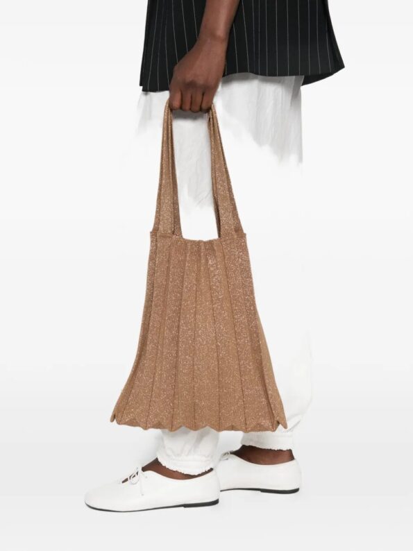 PLEATSMAMA Borsa pieghe Brown