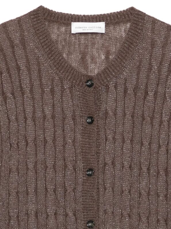 10102026_060.jpg ROBERTO COLLINA Maglia Coreana Treccia Brown