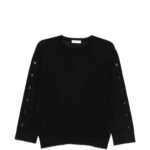 KANGRA Maglia Girocollo Merinos ExtrafineBottoni Black